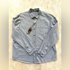 Tailor Vintage Shirt Mens Pique Performance Knit Button Long Sleeve Gray NWT 2XL